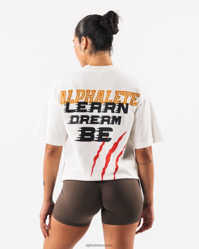 unisexe vêtements 46FZDN217 Alphalete tee-shirt à griffes blanc cassé