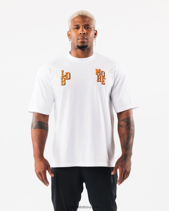 unisexe vêtements 46FZDN227 Alphalete ldb plus lettre tee blanc