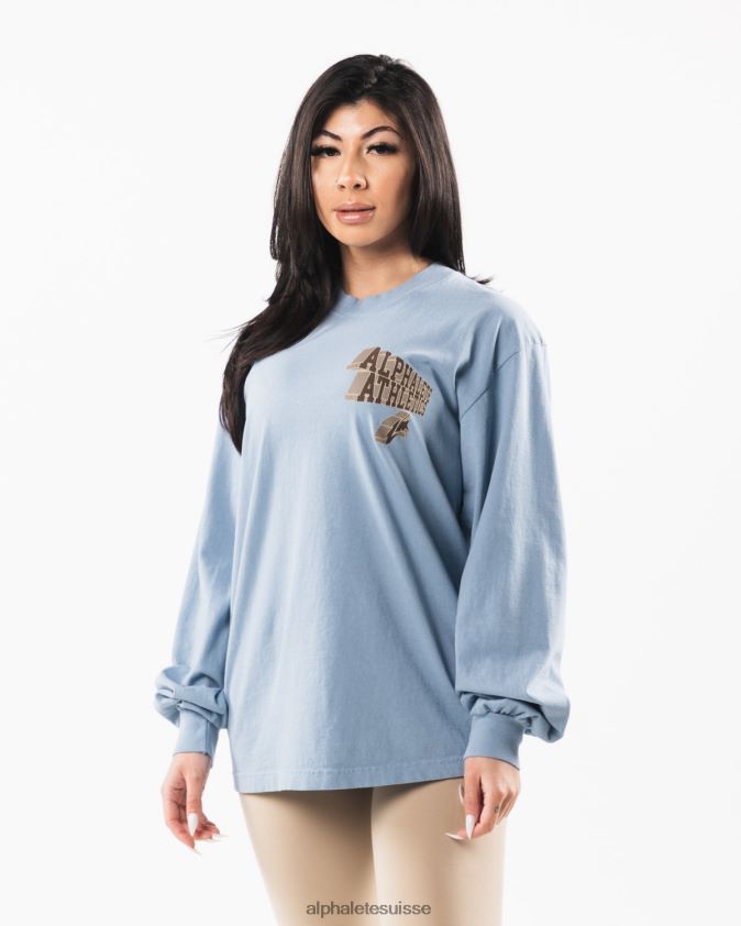 unisexe vêtements 46FZDN546 Alphalete tee dimensionnel bleu ciel